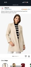 Allegra K Women's Winter Overcoat Notched Lapel Long Sleeve One Buttoned Mid-Len