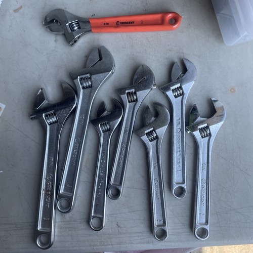 Lot Of 8 Crescent Tool Co. Adjustable Wrench Lot Crestoloy Two 10” & Six 8”