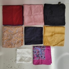 Lot of 8 Pocket Squares for Men Assorted Colors Patterns Handkerchiefs Suit