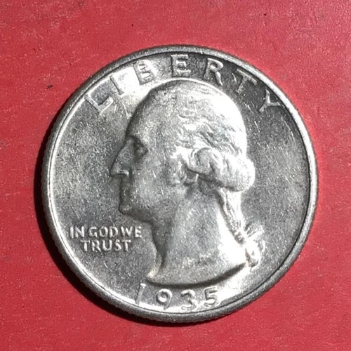 1935 US Washington SILVER Quarter! "Philadelphia" Mint! Choice AU! Old US Coin!