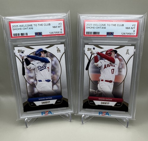 2025 Topps Welcome To The Club 3X MVP Shohei Ohtani PSA 8 Dodgers/Angels