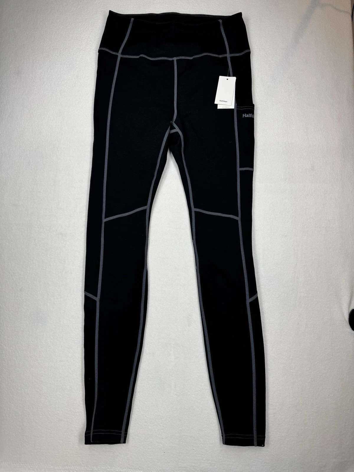 Halfdays Women’s Hallie Merino Wool BaseLayer Leggings Black NWT Large $130 MSRP