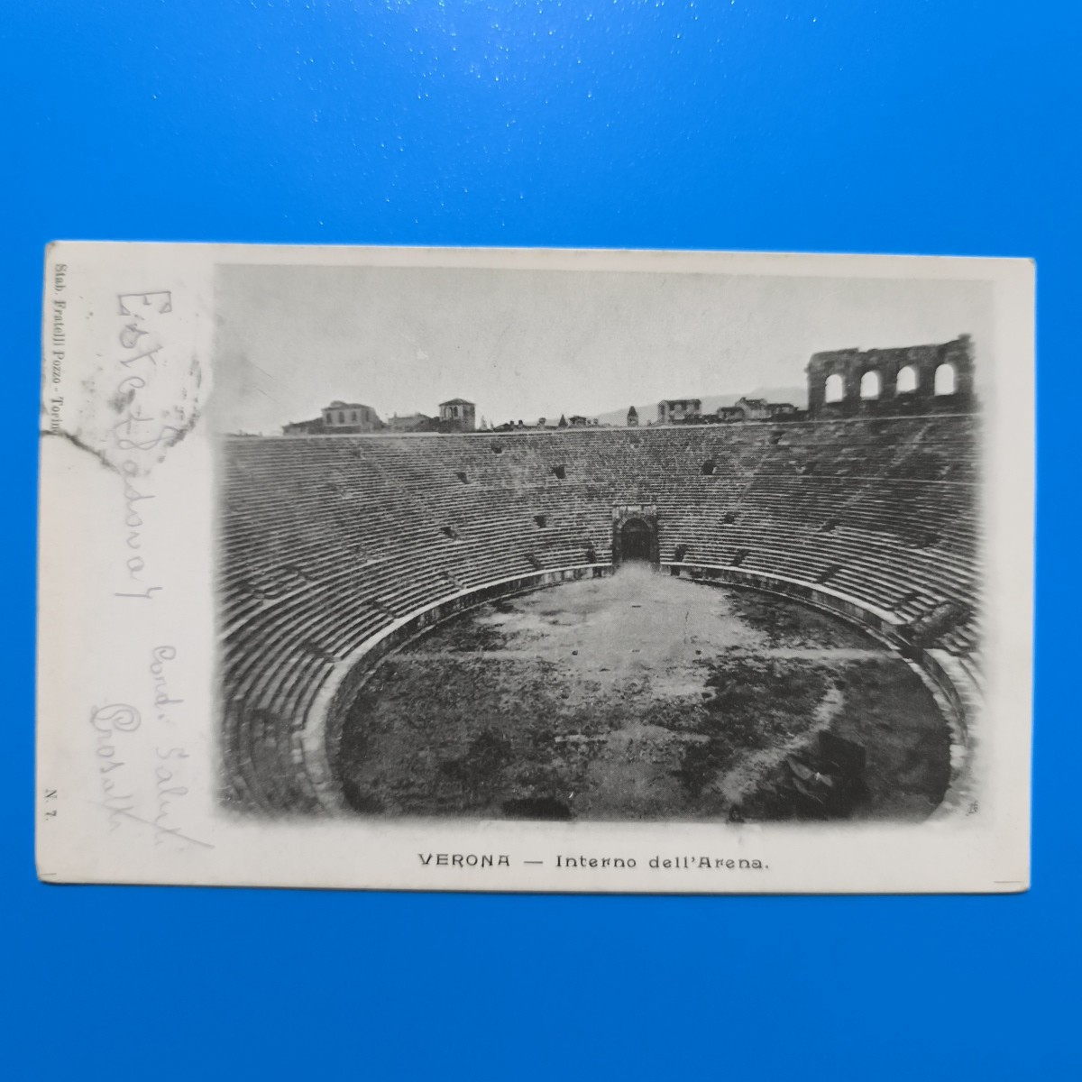 VERONA INTERNO DELL’ARENA VIAGGIATA – CARTOLINA FORMATO PICCOLO