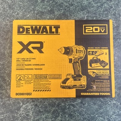 DEWALT 20V XR Cordless Brushless 1/2 in. Drill/Driver Kit w/ (2) Batteries