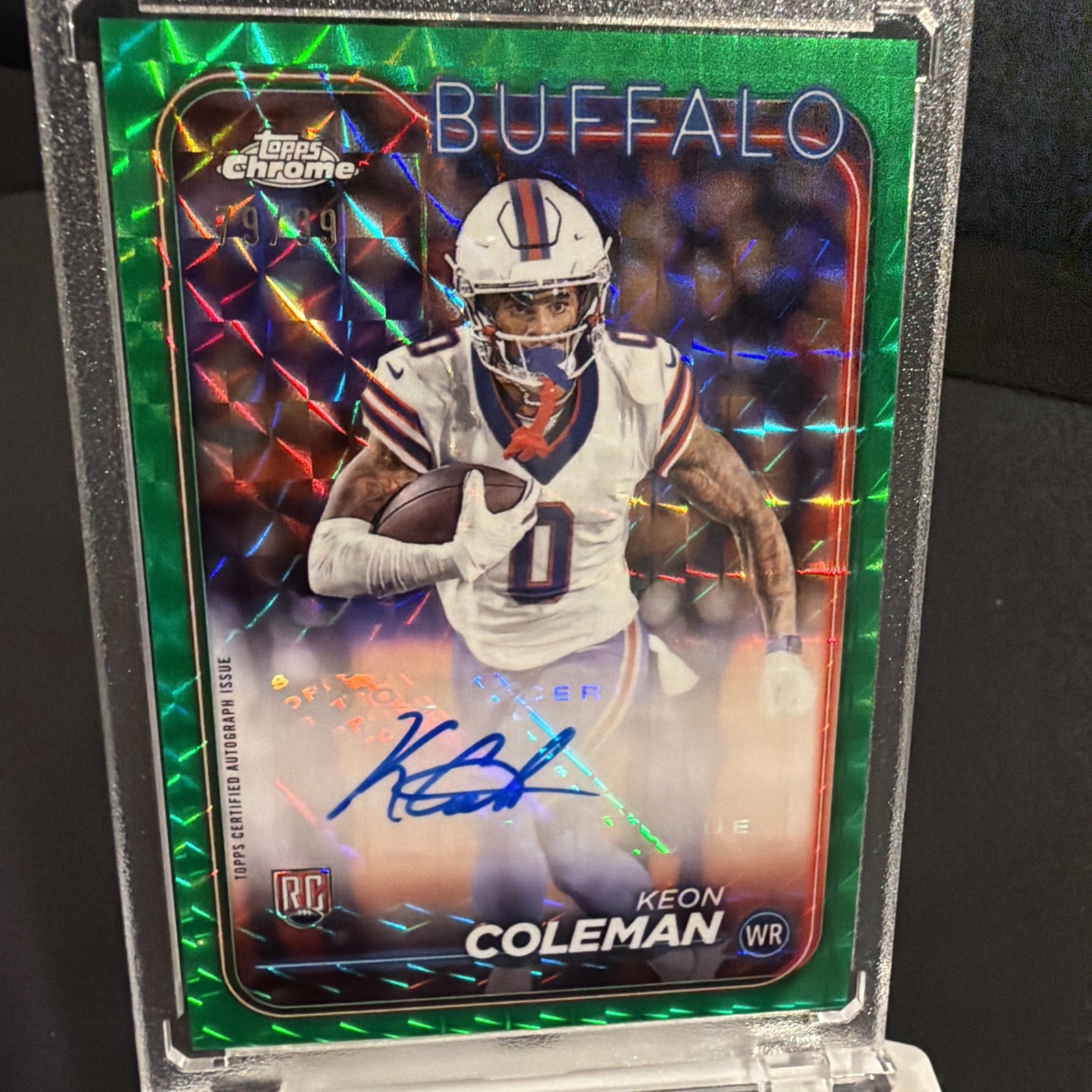 2024 Topps Chrome - Rookie Auto Keon Coleman Green Geometric Refractor /99