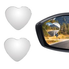 Heart Blind Spot Mirrors 2-Pack, Adjustable Wide Angle Convex Stick-On Car