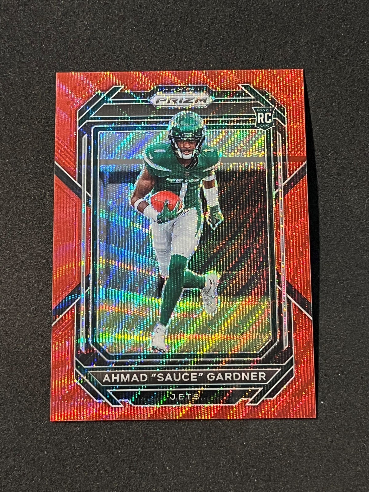 2022 Panini Prizm Football Ahmad Sauce Gardner Rookie Red Wave 27/149 #341