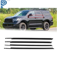 For Toyota Sequoia 2008-2020 4pcs Black Rubber Door Belt Molding Weatherstrip
