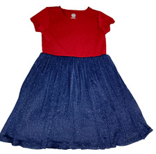 Wonder Nation 10 - 12 dress. Red bodice/midnite blue sparkles skirt NWOT
