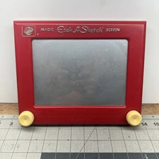 Vintage Original Ohio Art 505 Etch A Sketch Magic Screen Toy Red Working