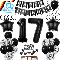 Deko 17. Geburtstag MäDchen Junge Deko Schwarz Ballon 17. Geburtstag Deko MäDche