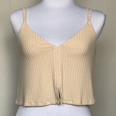 Aerie sz Medium Crop Top w/bra & adjustable straps Lace Motif on back NWT *flaw*