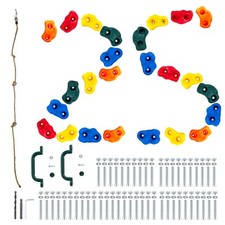 25 Rock Climbing Holds Climbing Rocks with Knotted Rope Handles Hardware