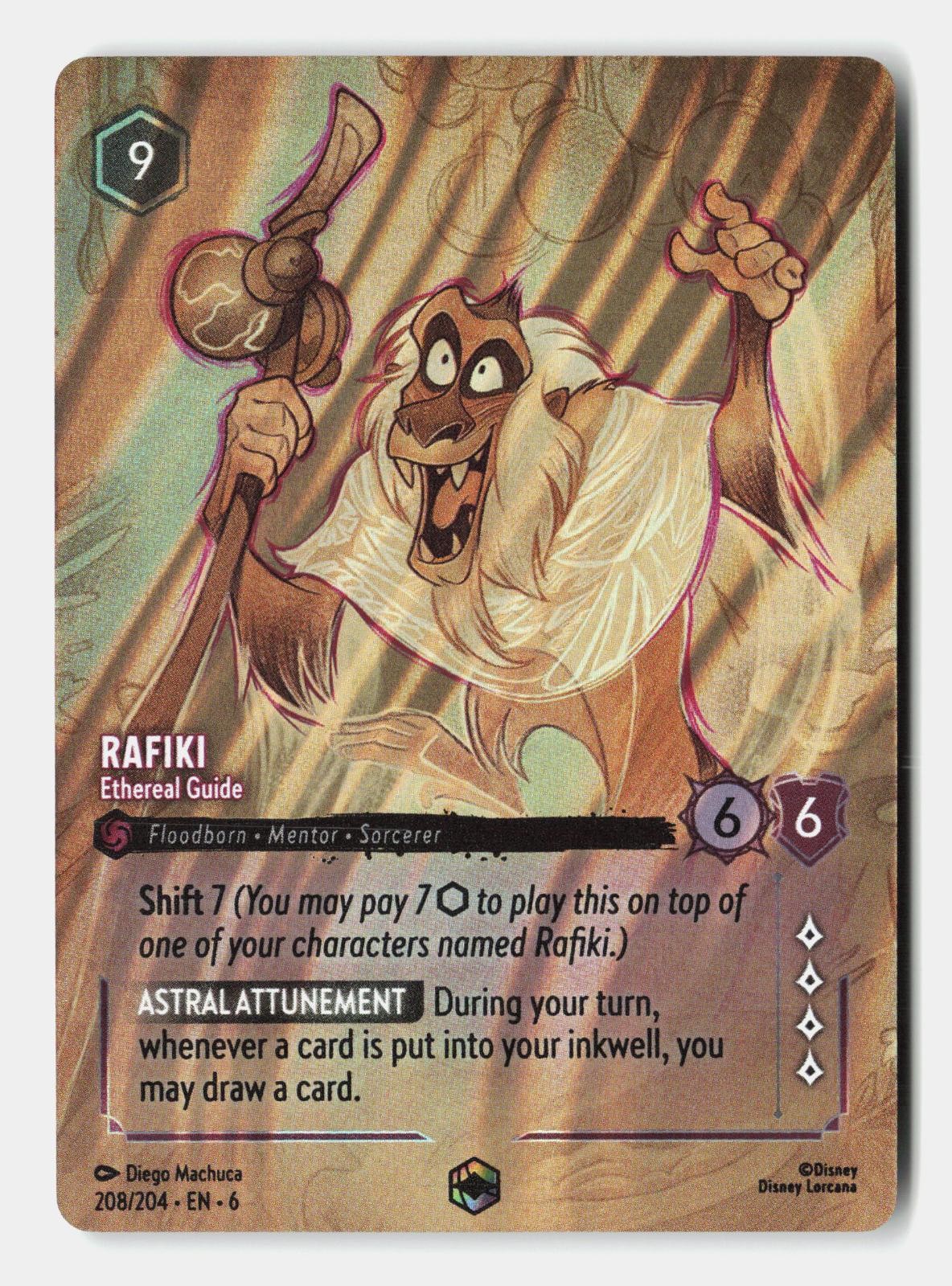Rafiki - Ethereal Guide (Enchanted) 208/204 Azurite Sea Lorcana Holo NM