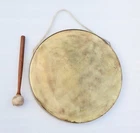LARGE 50CM ALL BRASS GONG BELL WITH MALLET CHINESE SHIPS MARINE GONG TAM TAM