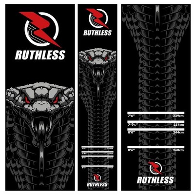 RUTHLESS Dartmatte | Robuste rutschfeste robuste Teppichdart für L, schwarz 