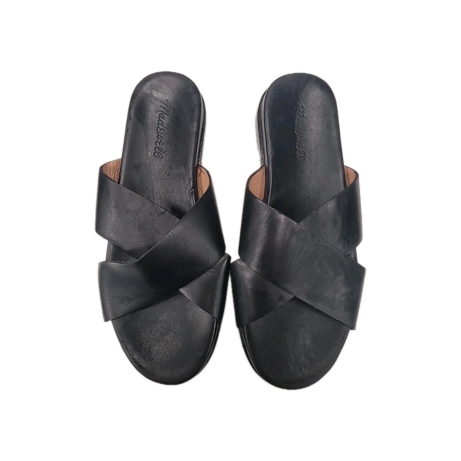 APL Madewell The Louisa scivolo incrociato in pelle nera ND954 taglia 7