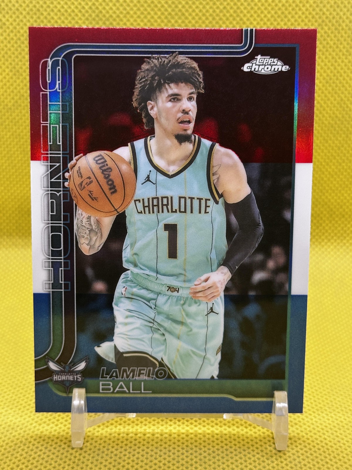 2025-26 Topps Chrome #39 LaMelo Ball Red White and Blue Refractor