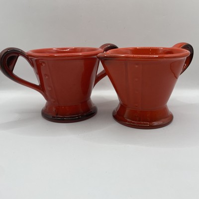 Metlox Poppytrail Red Rooster Creamer & Open Sugar Bowl Vernon 1950's EUC