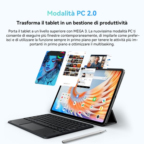 Blackview MEGA 3 Tablet 12 Pollici 2.5K 36GB+256GB Gemini AI 2.0 & Keyboard - Zdjęcie 4 z 12