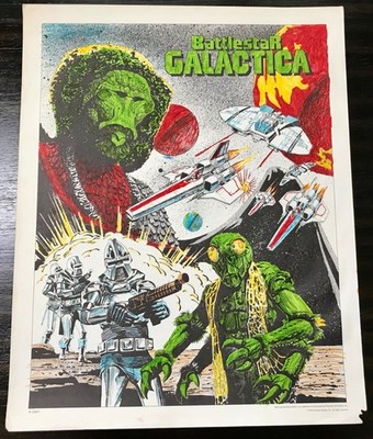 VTG 1978 Battlestar Galactica Original Craft Master Coloring Poster 17.5 x 22
