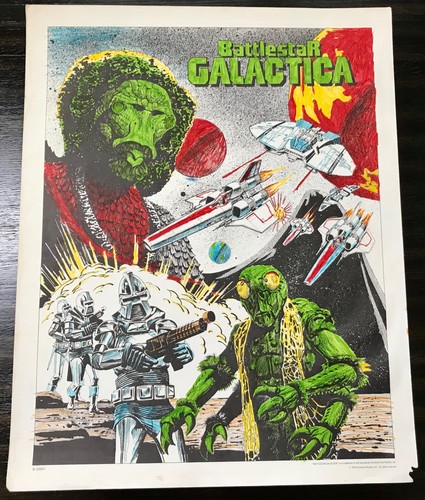 VTG 1978 Battlestar Galactica Original Craft Master Coloring Poster 17.5 x 22