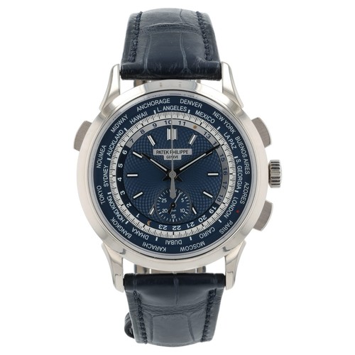 Patek Philippe World Time Blue Dial 18k White Gold 39.5mm Auto...