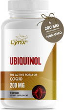 Ubiquinol CoQ10 200mg   High Absorption Active Coenzyme Q10 Supplement for Heart