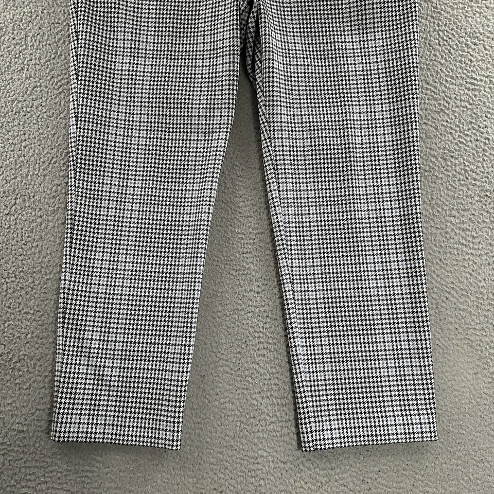 Calça Ann Taylor Factory Feminina Azul Preto Branco Tamanho 12 Xadrez Mistura de Poliéster - Imagem 3 de 4