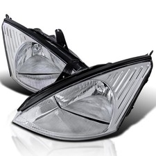 Chrome Clear Headlights Compatible 2000-2004 Ford Focus Lr Pair Chrome Clear Headlights Compatible 2000-2004 Ford Focus Lr Pair