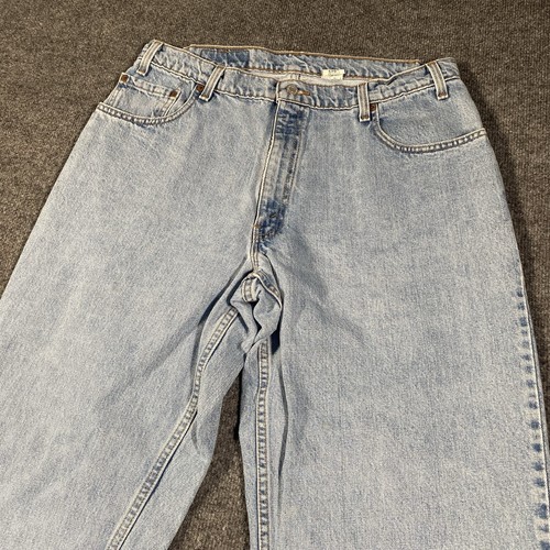 Jeans vintage anni 90 Levis 570 larghi fit uomo 36x32 made in USA skater rap denim - Foto 2 di 12
