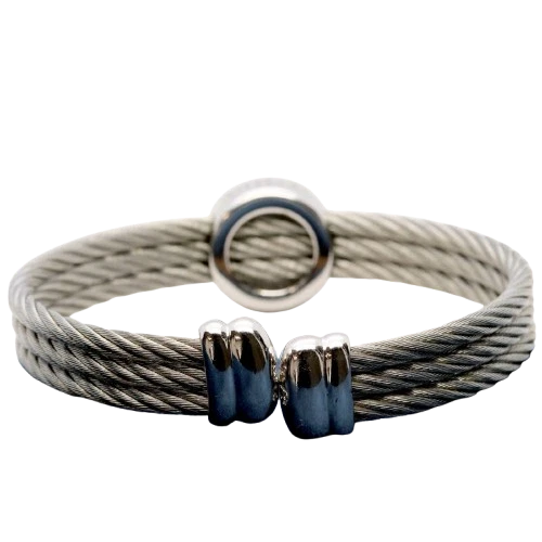 Philippe Charriol Brazalete Alambre Pulsera Tono Plata Mujer Joyería Sin Caja  Foto 2 de 4