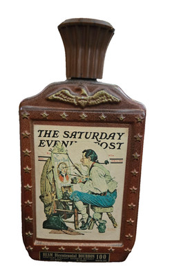 1976 Jim Beam Whiskey Decanter ''Ye Pipe and Bowl'' Norman Rockwell