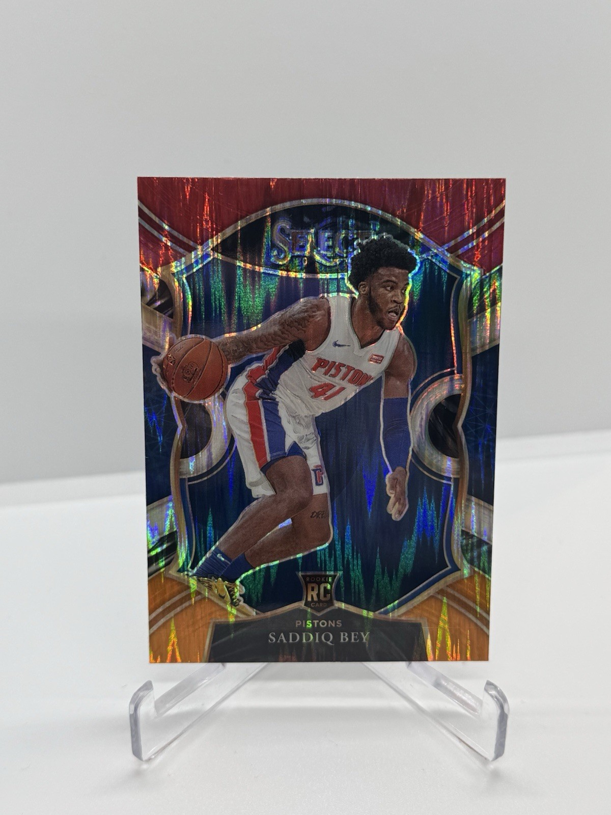 2020-21 Panini Select - Saddiq Bey #79 Red White Orange Shimmer Prizm (RC)