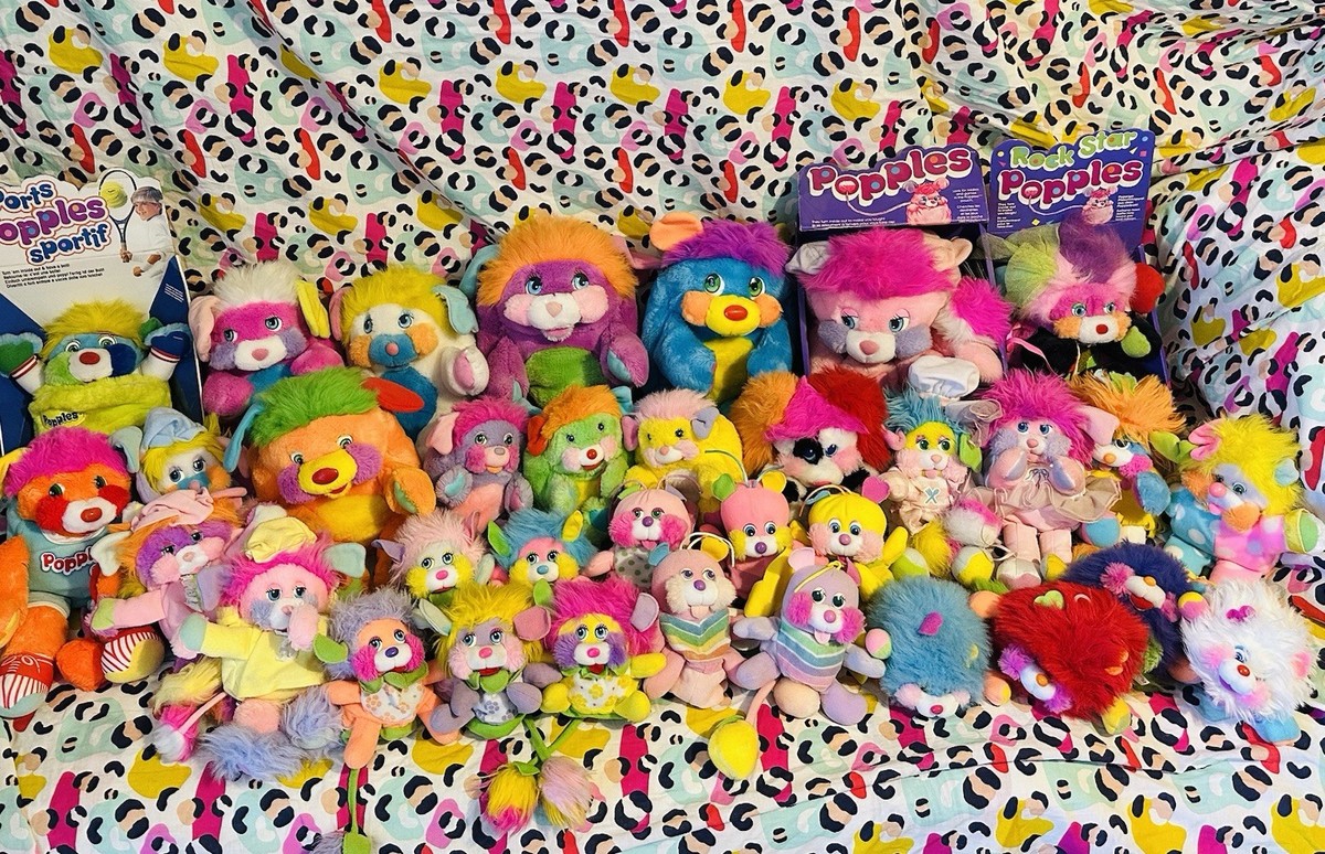 Peluche Popples Delplay 1986 /Lot de 3 Popples Delplay / vintage /Rare