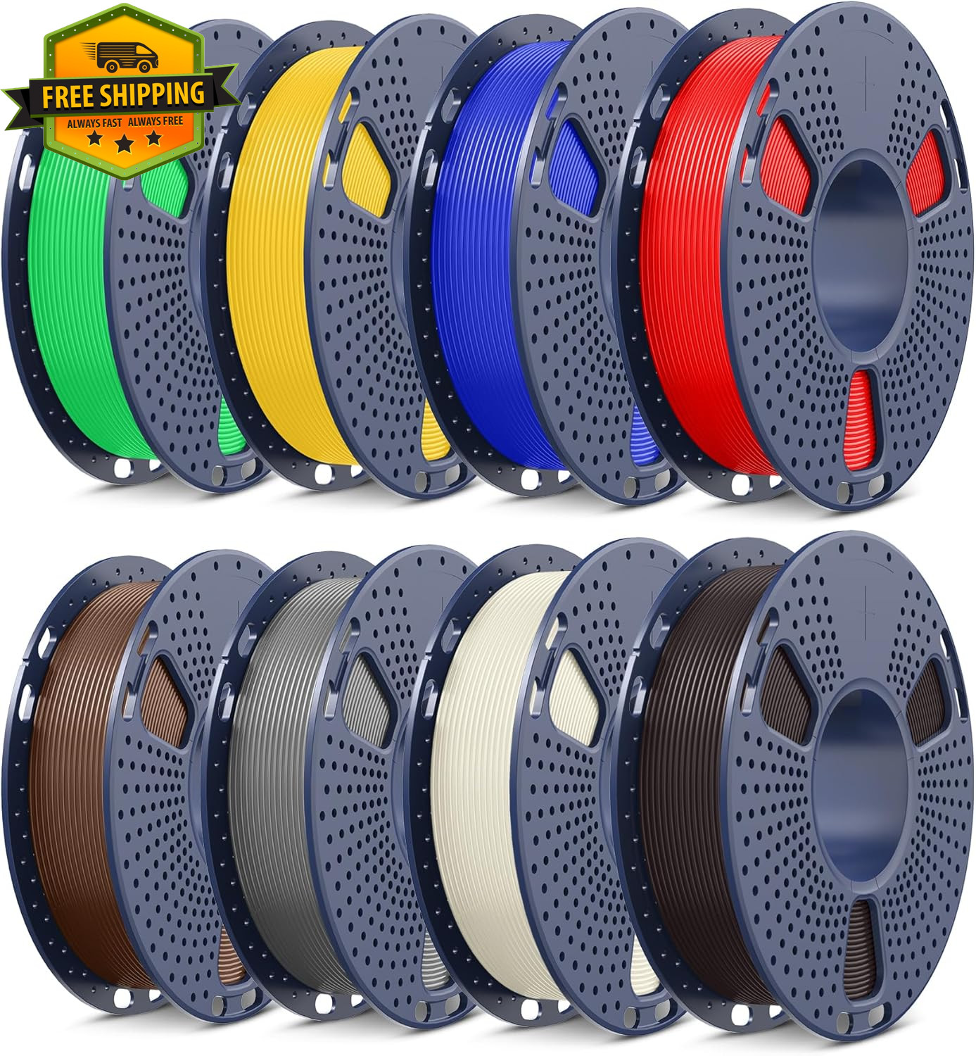 PLA+2.0 3D Printer Filament Bundle, Multicolor PLA+ Filament 1.75mm
