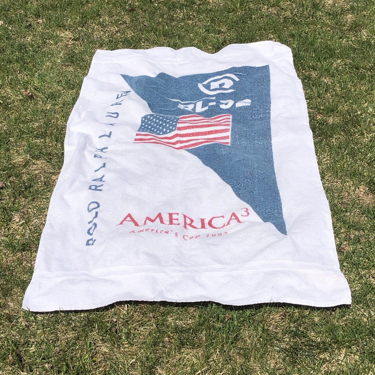 polo 1992 America's Cup タオル ラルフローレン Vintage Polo Ralph Lauren RL-92 AMERICA'S CUP 1992 Sailing White