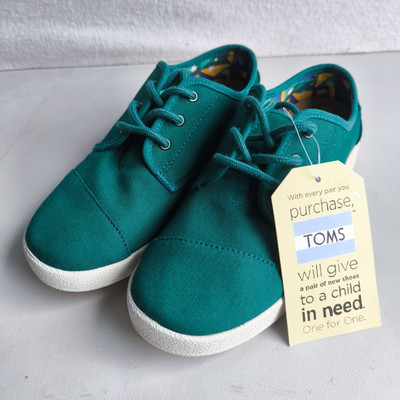 Toms Paseo Australia Green Twill Sneakers Women's 6.5 US