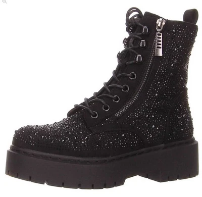 La Strada Stiefelette Schwarz Schnürstiefel Plateau Stiefel Reißverschluss