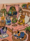 ACEO Original Cat Dachshund Celestial Fantasy Cute Animals Kitten Dog Night #1 — photo 3