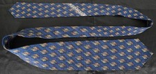 J Z Richards hand made in USA 100% silk tie blue silver gold diamond pattern