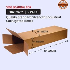 BOX USA Shipping Boxes Larg 18"L X 6"W X 45"H 5-Pack, Cardboard Box for Shipping
