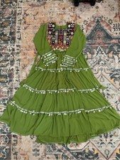 Brand New Afghan Traditional Dress   Women  s M   Embroidered Bodice, Coin Trim