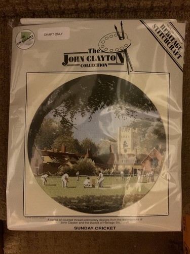 John Clayton Collection. Sunday Cricket Cross Stitch Kit.