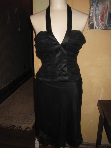 Bebe Black Halter Dress Gem