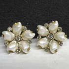 Vintage Trifari Alfred Philippe Sorrento Baby Tooth Pearl Rhinestone Earrings — photo 9