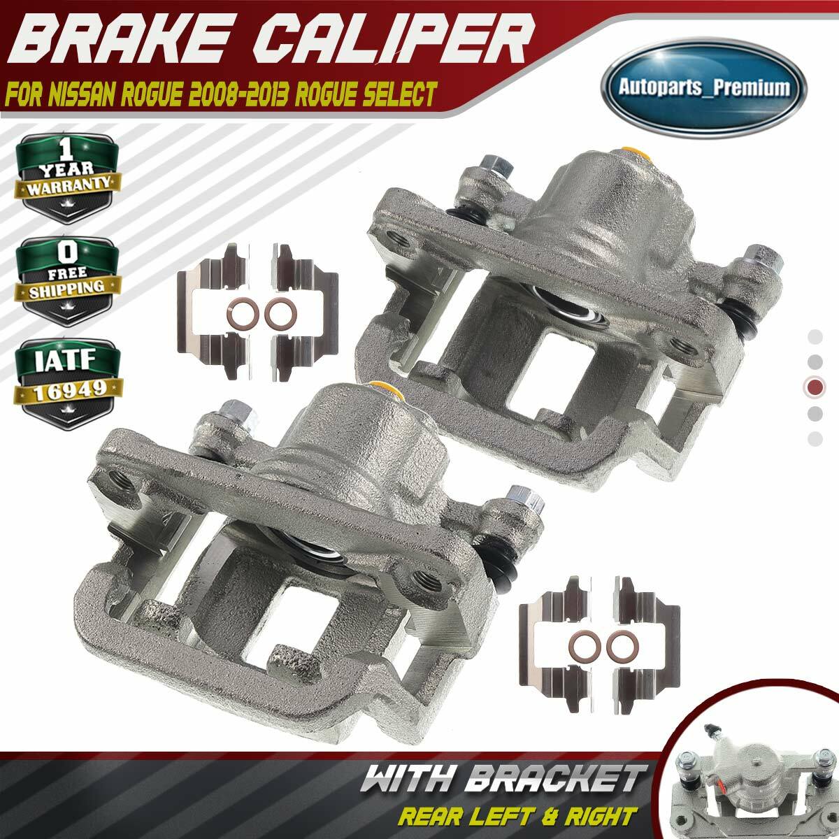 Front Left Disc Brake Caliper W/ Bracket – Fits Nissan Rogue 2008-2013, Rogue Select 2014-2015-488140