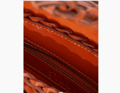 STAUD Acute Woven Leather Crossbody Bag in Tan MSRP$395 SUMMER