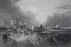 "The Market Boat" by C. Stansfield - Antique engraving print