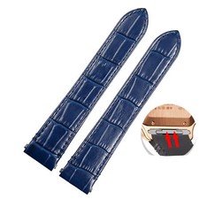 Blue Strap Band for Cartier Santos Quick-Release In Alligator/Crocodile Print